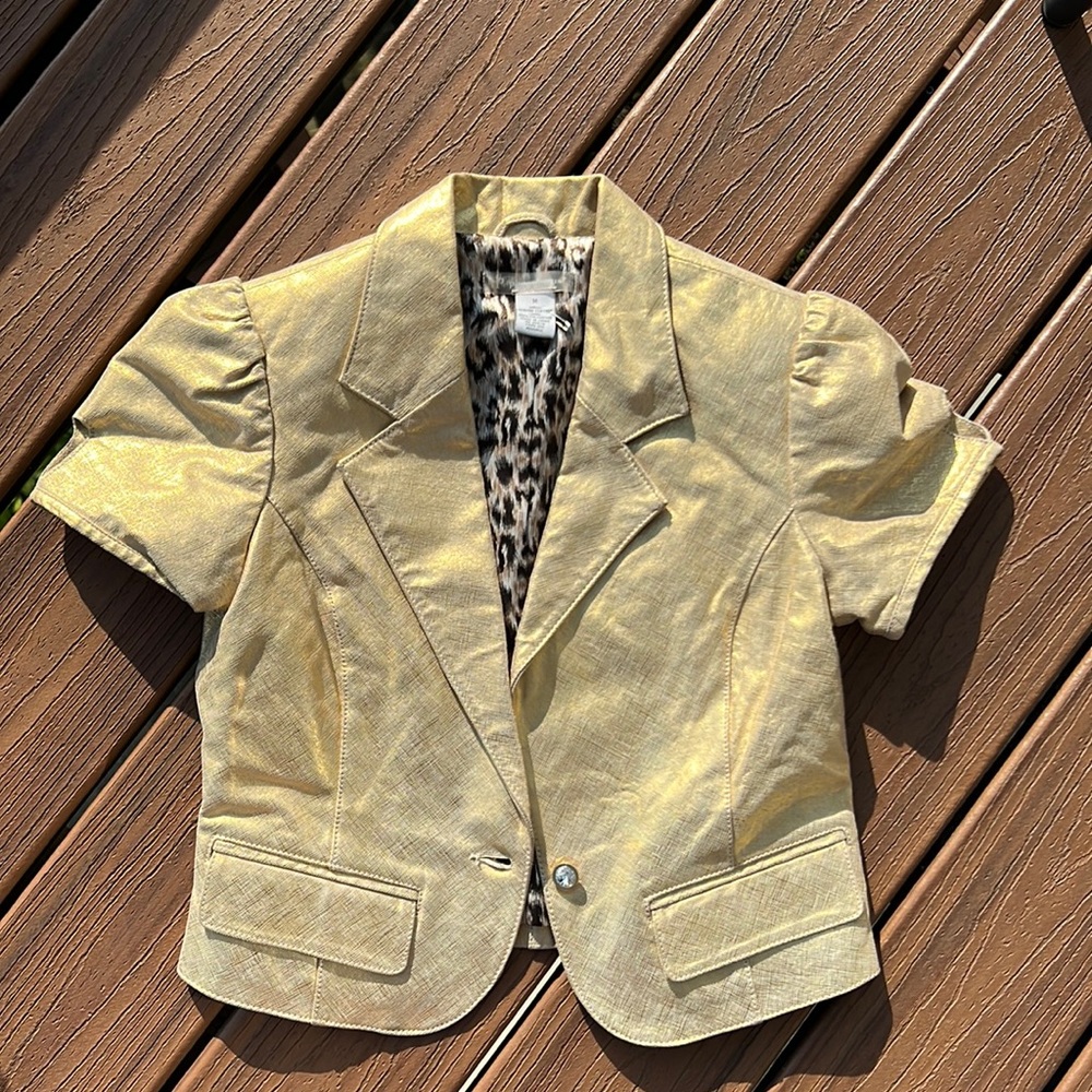 Phillip Lim for phosphorus medium gold leather jacket